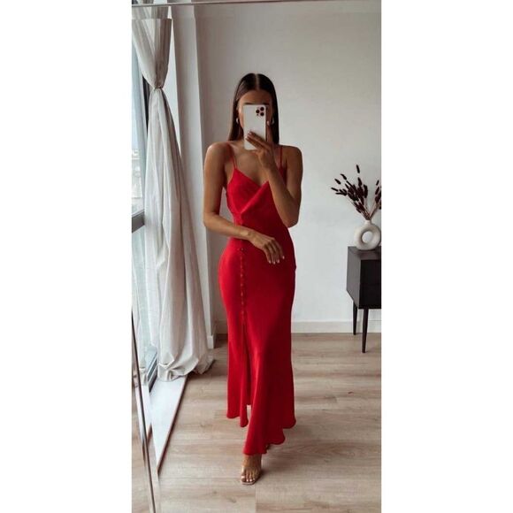 Zara Satin Effect Midi Dress - Picture 1 of 16